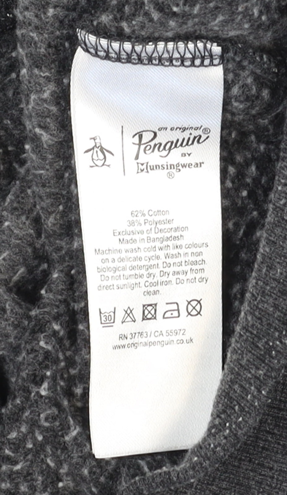 Mens UK Size L Original Penguin Grey Full Zip Sweatshirt