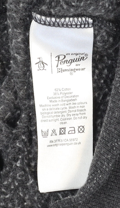 Mens UK Size L Original Penguin Grey Full Zip Sweatshirt