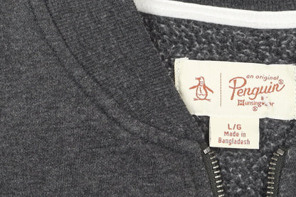 Mens UK Size L Original Penguin Grey Full Zip Sweatshirt