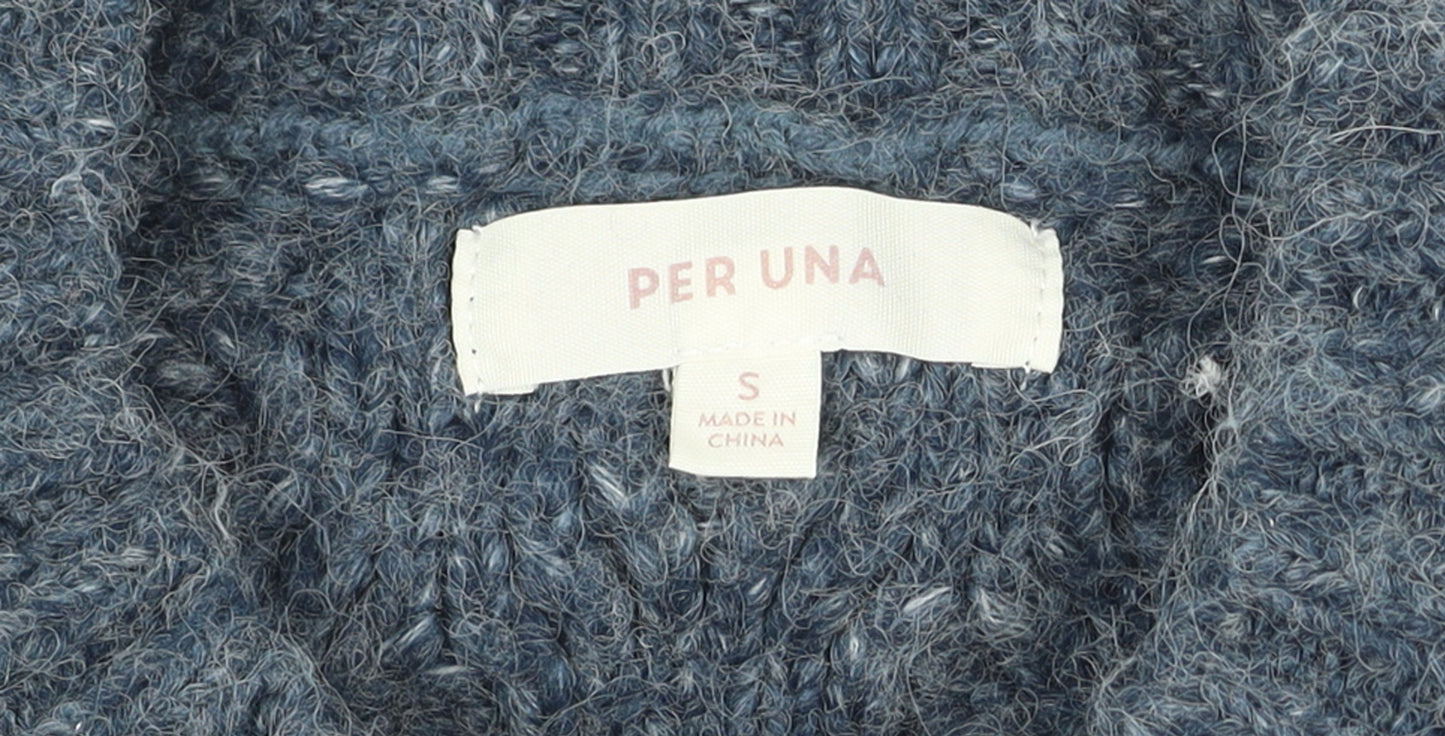 Womens UK Size S Marks and Spencer Blue Pullover Jumper