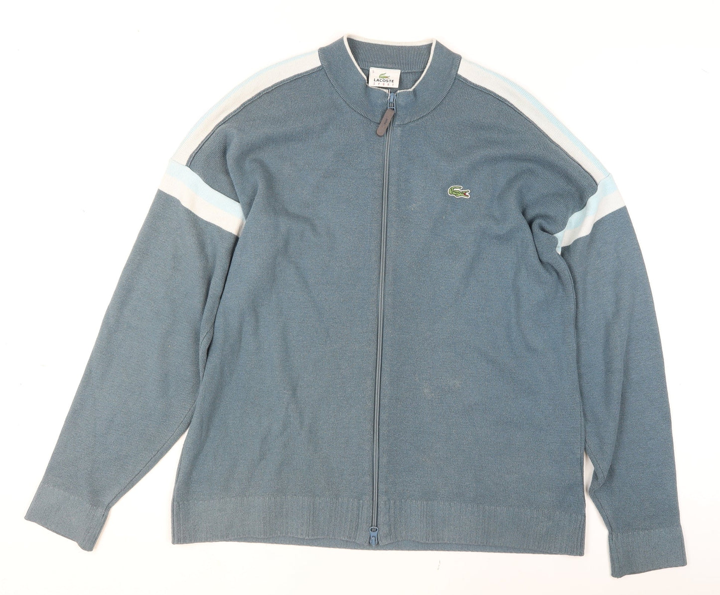 Mens UK Size L Lacoste Blue Full Zip Jumper