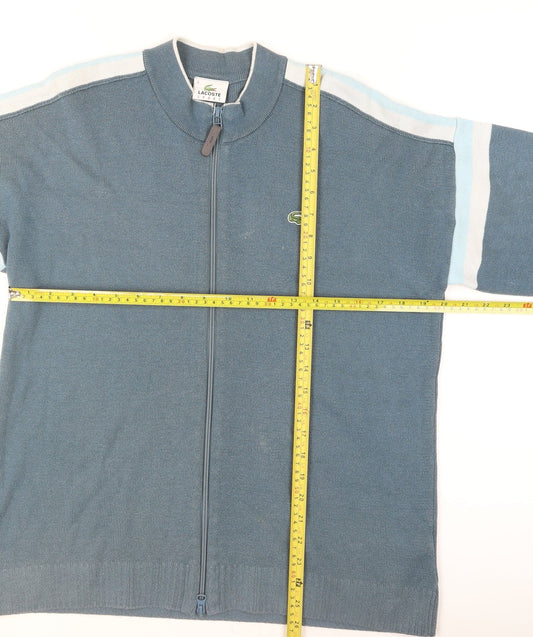 Mens UK Size L Lacoste Blue Full Zip Jumper