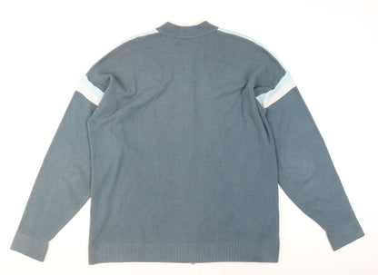Mens UK Size L Lacoste Blue Full Zip Jumper