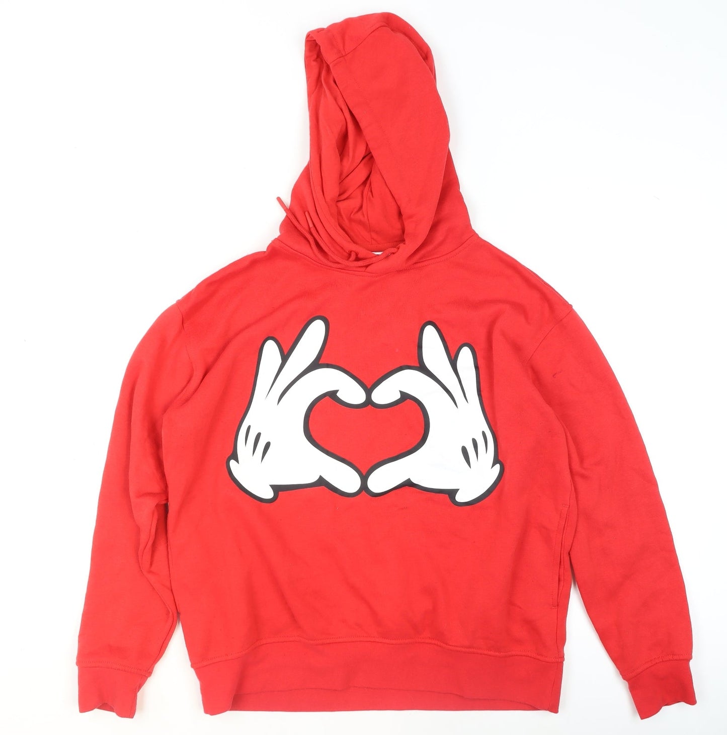 Womens UK Size S Disney Red Pullover Hoodie