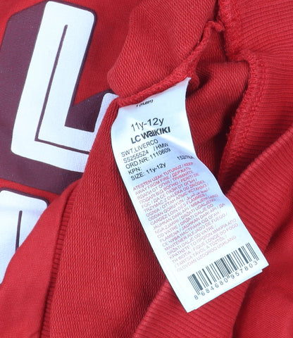 Boys UK Size 11-12 Years LC Waikiki Red Pullover Hoodie