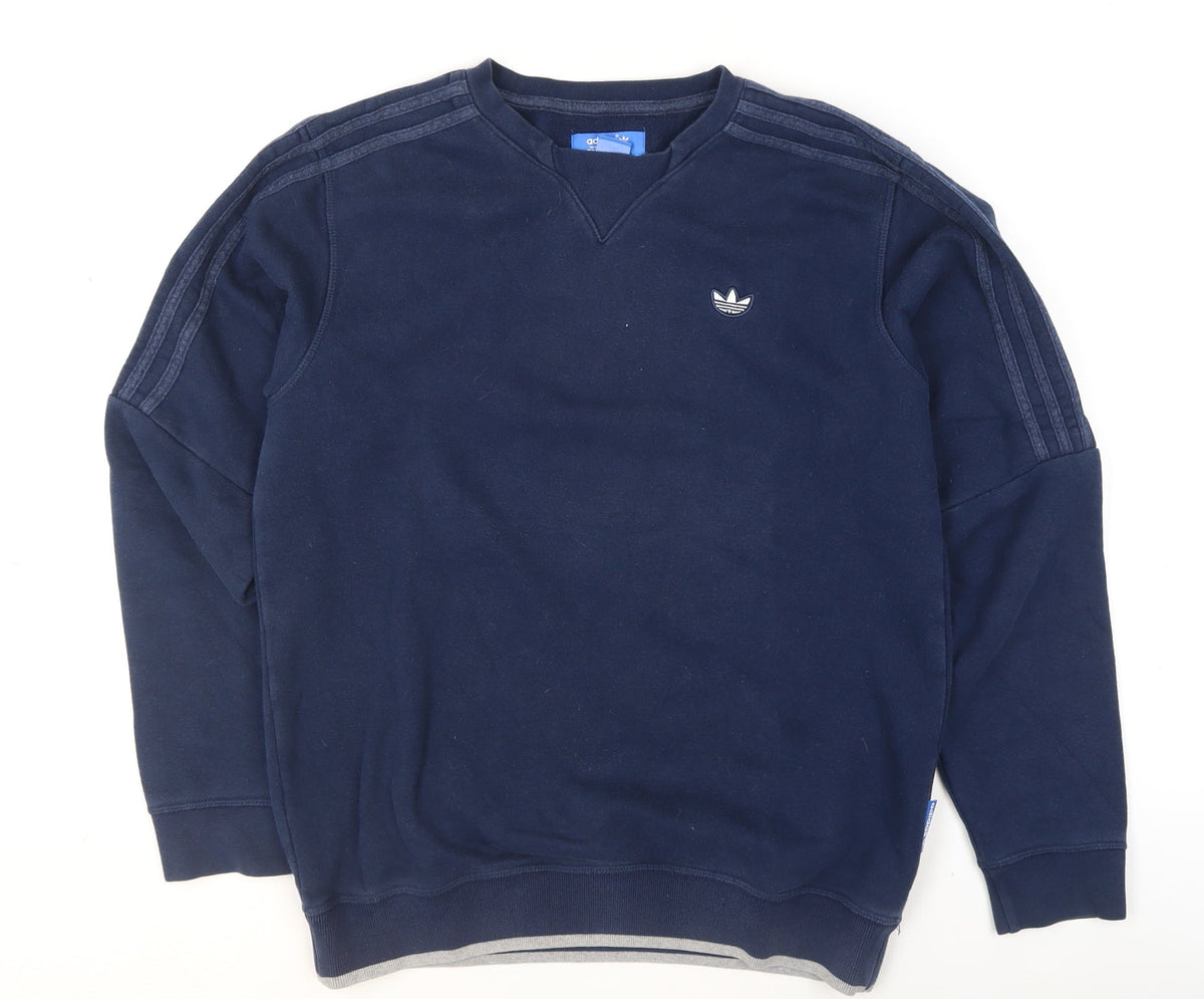 Mens UK Size S adidas Blue Pullover Sweatshirt