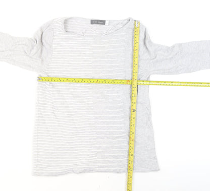 Mint Velvet Womens Grey Size 12 Boat Neck Striped Pullover Jumper