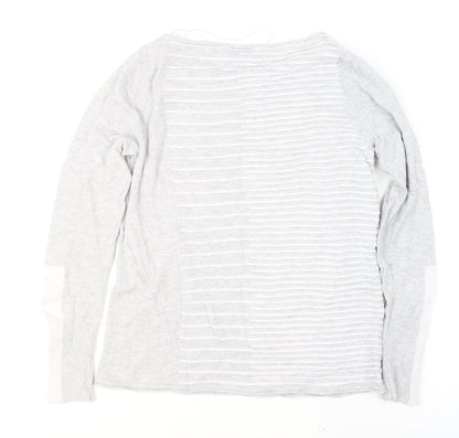 Mint Velvet Womens Grey Size 12 Boat Neck Striped Pullover Jumper