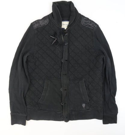 Mens UK Size M River Island Black Quilted Coat