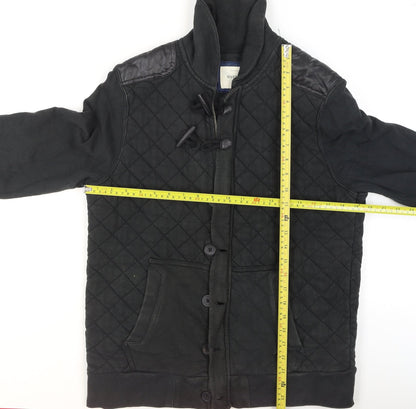 Mens UK Size M River Island Black Quilted Coat