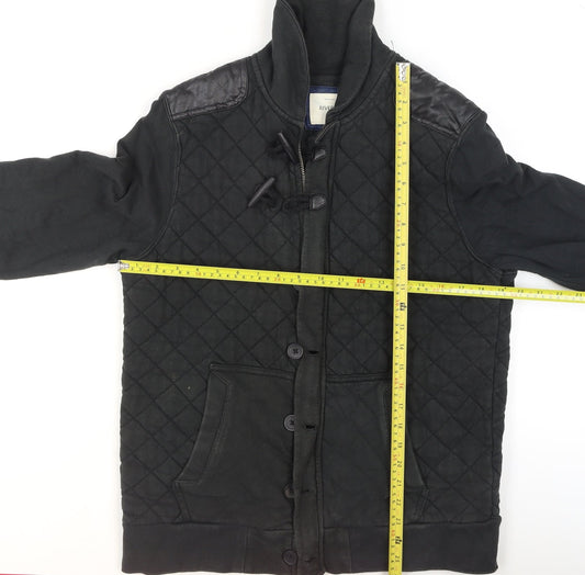 Mens UK Size M River Island Black Quilted Coat