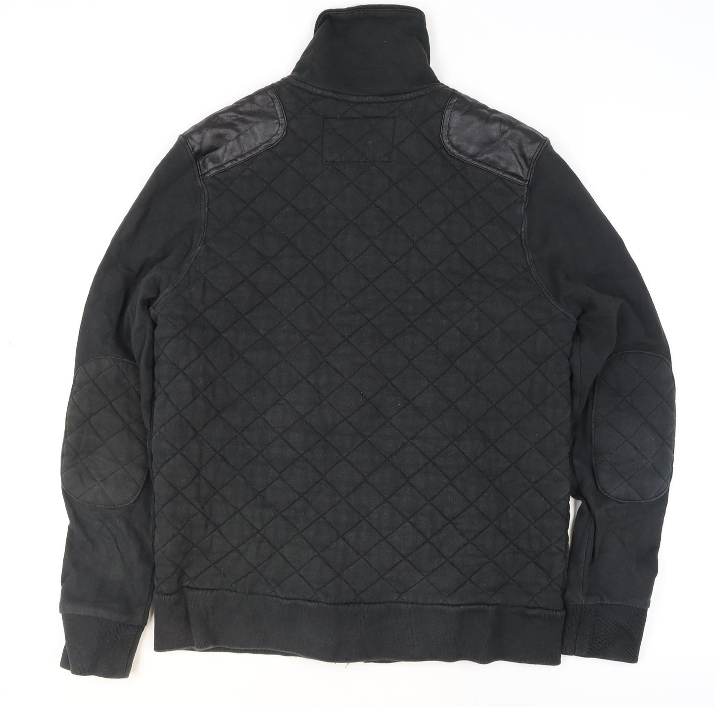 Mens UK Size M River Island Black Quilted Coat
