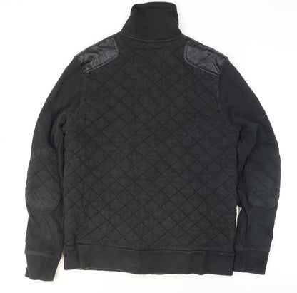Mens UK Size M River Island Black Quilted Coat