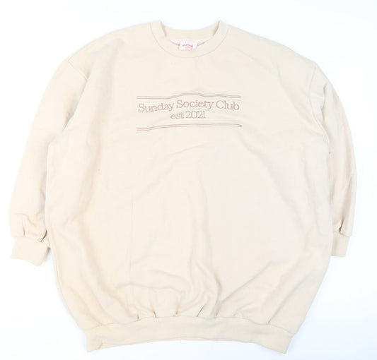 Womens UK Size 12 Showpo Beige Pullover Sweatshirt
