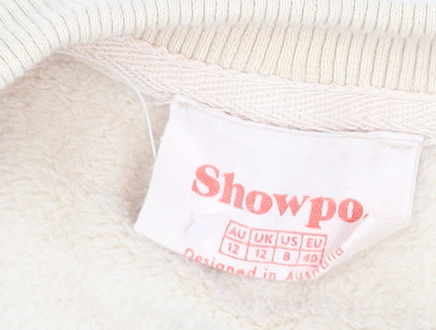 Womens UK Size 12 Showpo Beige Pullover Sweatshirt