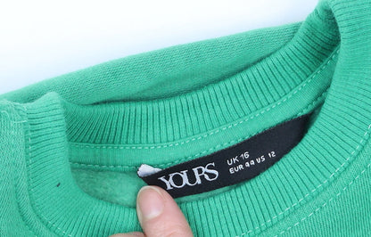 Womens UK Size 16 Yours Green Pullover Sweatshirt