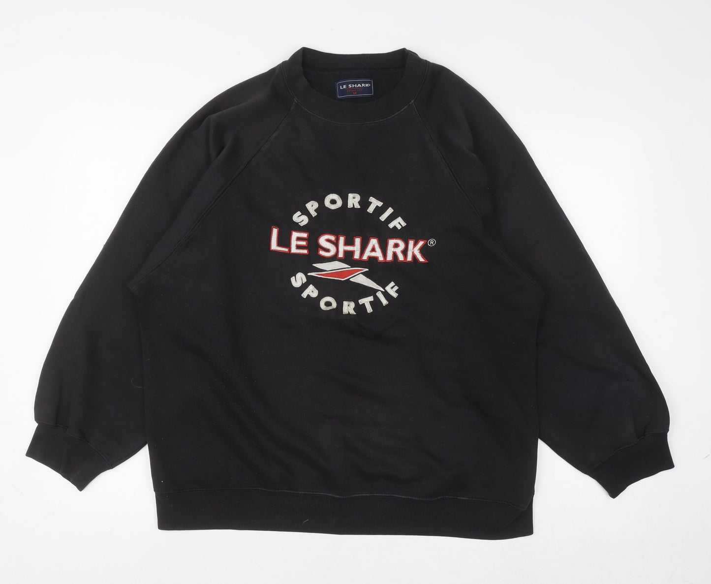 Mens UK Size M Le Shark Black Pullover Sweatshirt