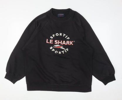 Mens UK Size M Le Shark Black Pullover Sweatshirt