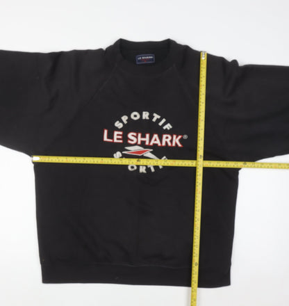 Mens UK Size M Le Shark Black Pullover Sweatshirt
