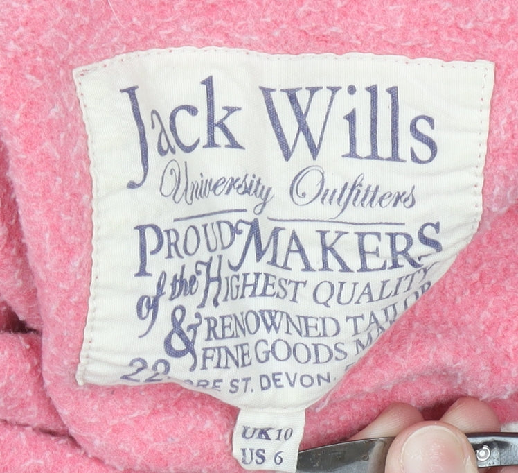 Womens UK Size 10 Jack Wills Pink Pullover Hoodie