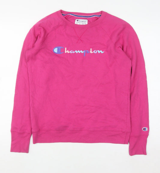 Womens UK Size M Champion Pink Pullover Sweatshirt