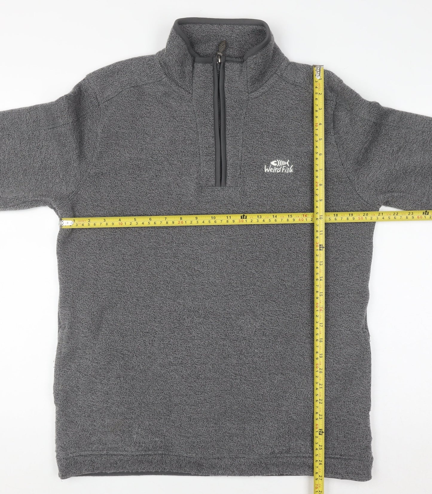 Mens UK Size M Weird Fish Grey Pullover Sweatshirt