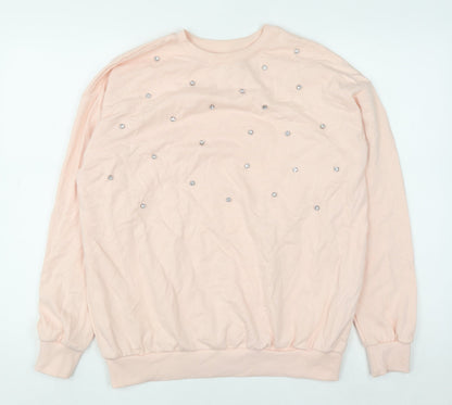 Womens UK Size XS River Island Pink Pullover Sweatshirt