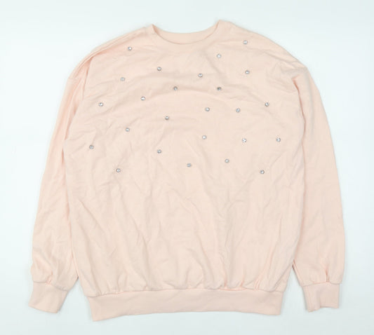 Womens UK Size XS River Island Pink Pullover Sweatshirt