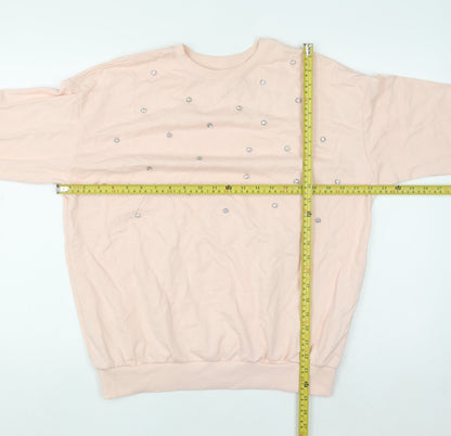 Womens UK Size XS River Island Pink Pullover Sweatshirt