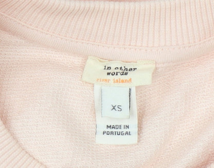 Womens UK Size XS River Island Pink Pullover Sweatshirt