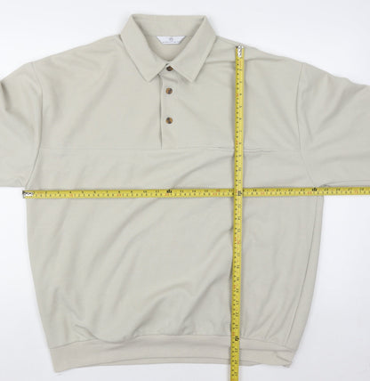 Mens UK Size L Essentials Beige Henley Sweatshirt