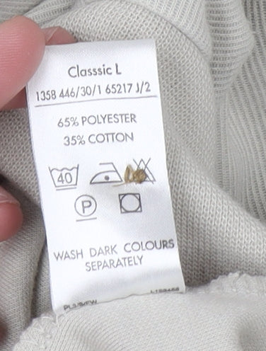 Mens UK Size L Essentials Beige Henley Sweatshirt