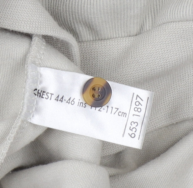 Mens UK Size L Essentials Beige Henley Sweatshirt