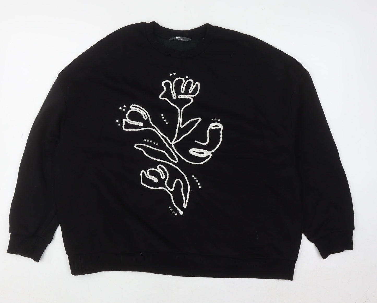Womens UK Size L Max Black Pullover Sweatshirt