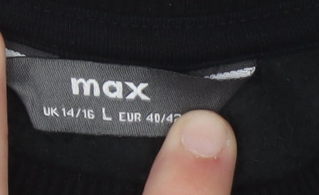 Womens UK Size L Max Black Pullover Sweatshirt