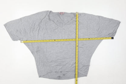 Phase Eight Women’s Grey Knit V-Neck Tunic Blouse Size M