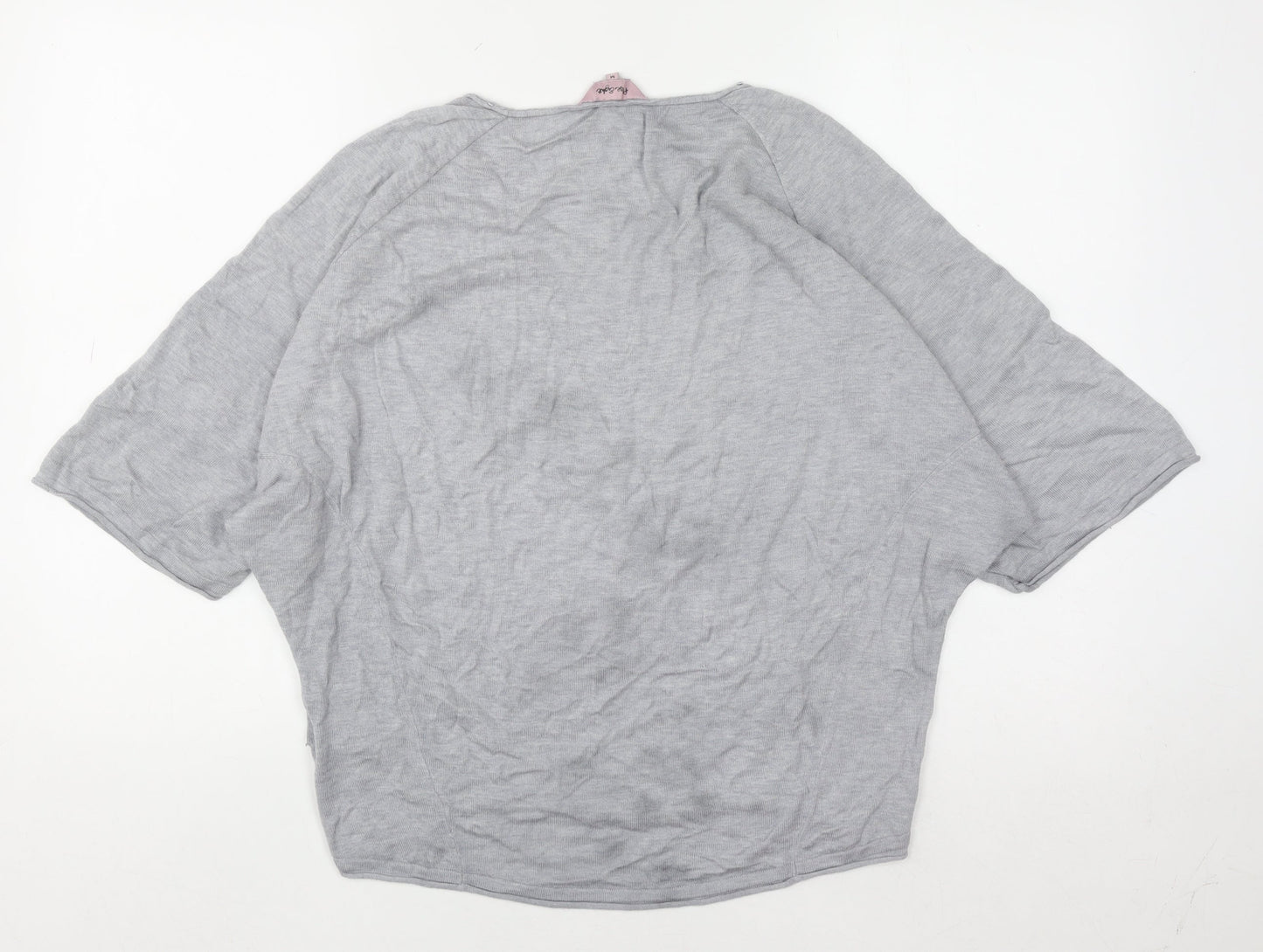 Phase Eight Women’s Grey Knit V-Neck Tunic Blouse Size M