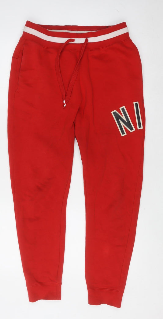 Mens UK Size S Nike Regular Fit Jogger Red Trousers