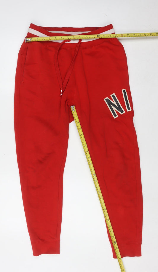 Mens UK Size S Nike Regular Fit Jogger Red Trousers