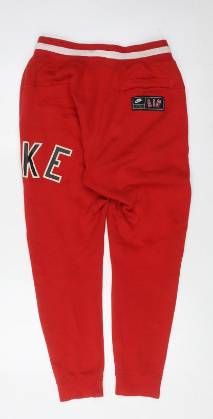 Mens UK Size S Nike Regular Fit Jogger Red Trousers