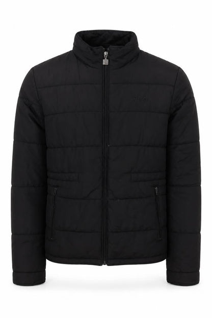 Fila Mens Black Puffer Jacket M Lightweight Quilted Zip Coat
