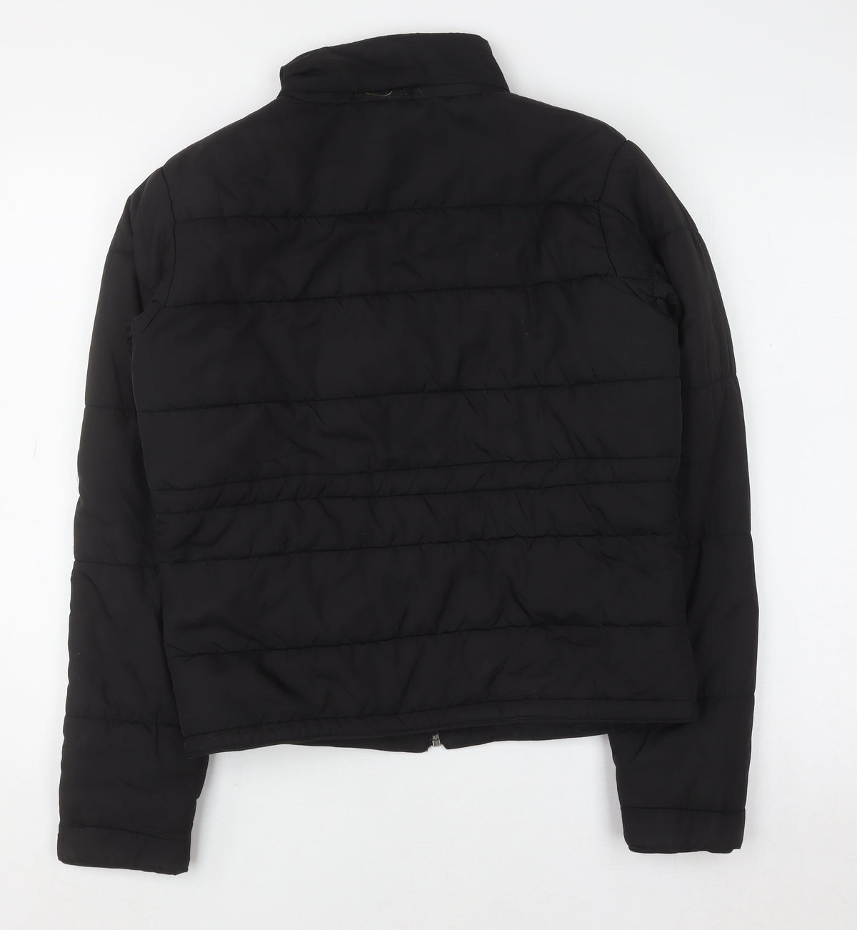 Fila Mens Black Puffer Jacket M Lightweight Quilted Zip Coat