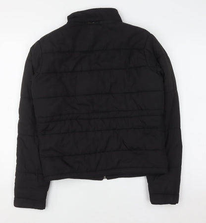 Fila Mens Black Puffer Jacket M Lightweight Quilted Zip Coat