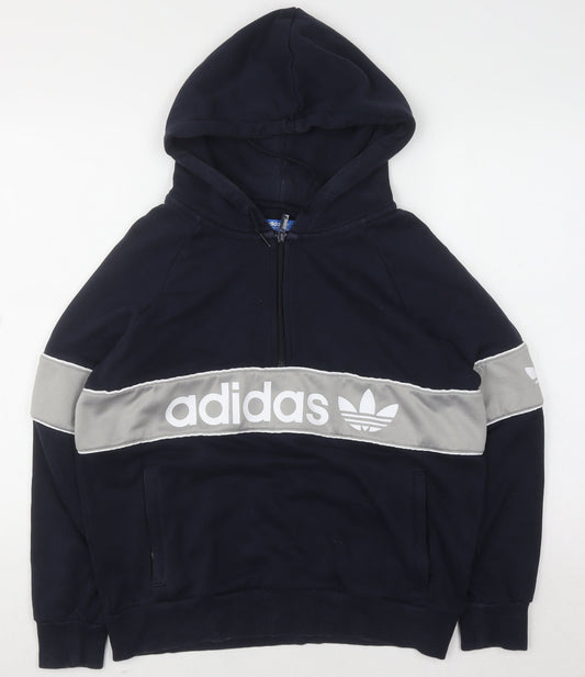 Womens UK Size 14 adidas Blue Full Zip Hoodie
