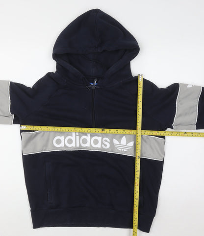 Womens UK Size 14 adidas Blue Full Zip Hoodie