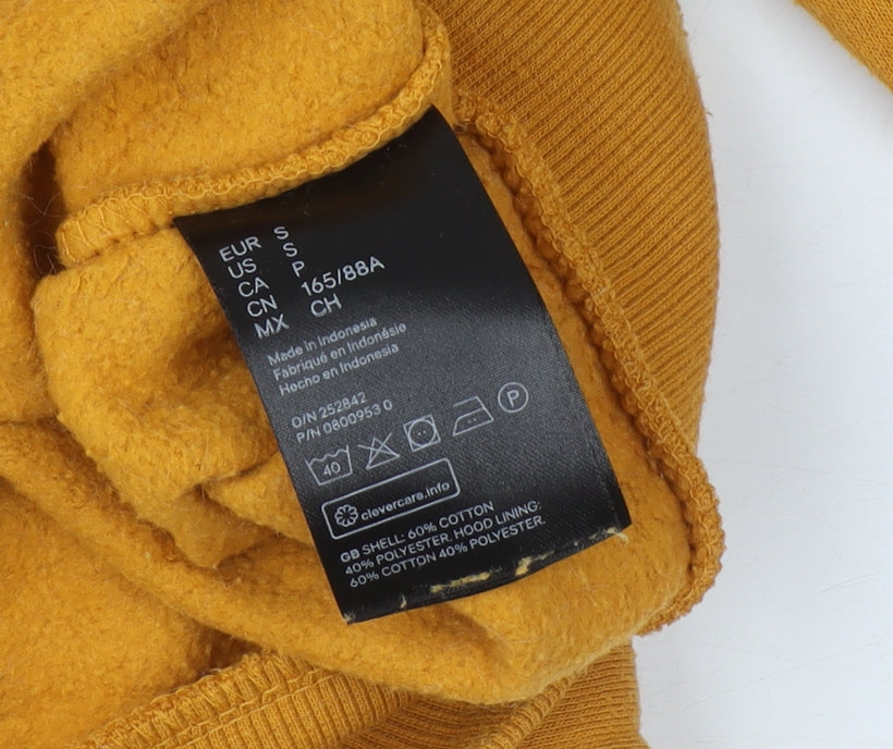 Womens UK Size S H&M Yellow Pullover Hoodie