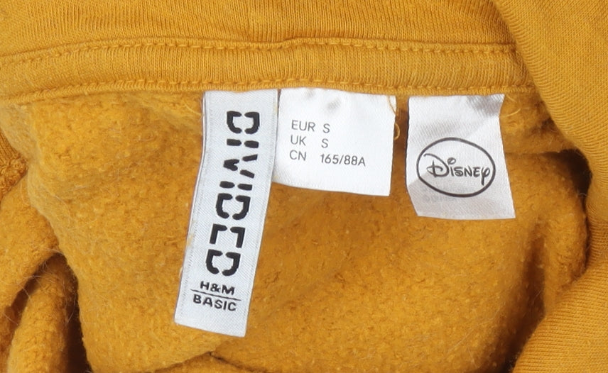 Womens UK Size S H&M Yellow Pullover Hoodie