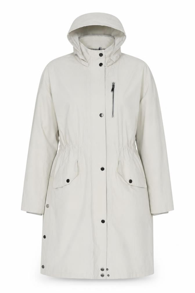 Mint Velvet Women Beige Long Parka Coat Hooded Size S