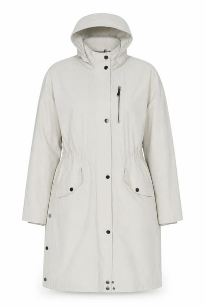 Mint Velvet Women Beige Long Parka Coat Hooded Size S