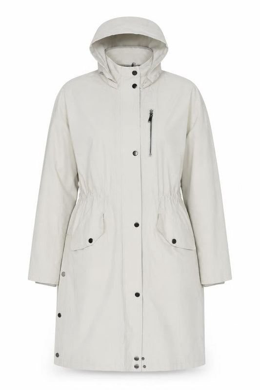 Mint Velvet Women Beige Long Parka Coat Hooded Size S